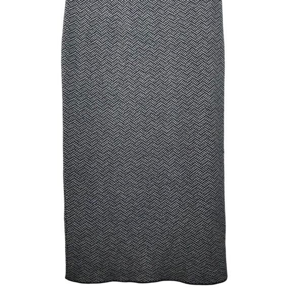 Zara Knit Dress Bodycon Scoop Back Cap Sleeve Black White Herringbone Size Small - Picture 3 of 8